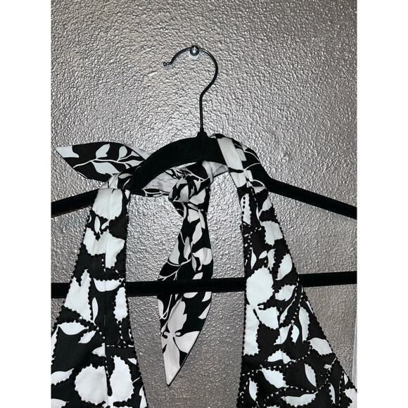 Kay Unger Black & White Floral Beaded Halter Dress – Size 12 – Elegant A-Line 🌺 - Picture 10 of 11